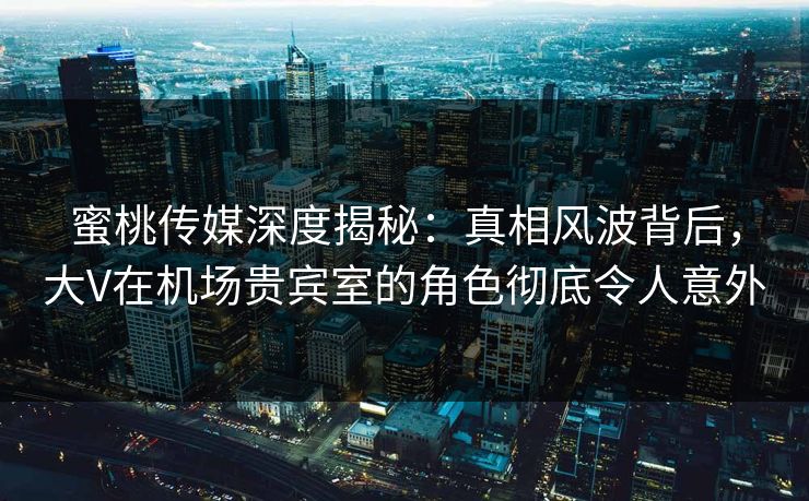 蜜桃传媒深度揭秘：真相风波背后，大V在机场贵宾室的角色彻底令人意外