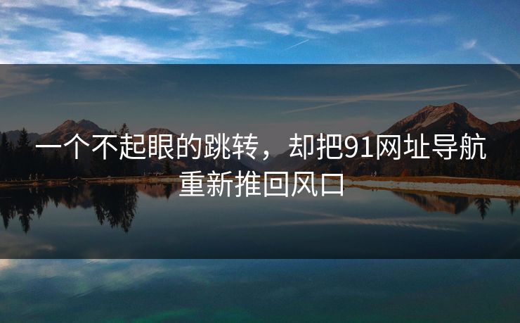一个不起眼的跳转，却把91网址导航重新推回风口